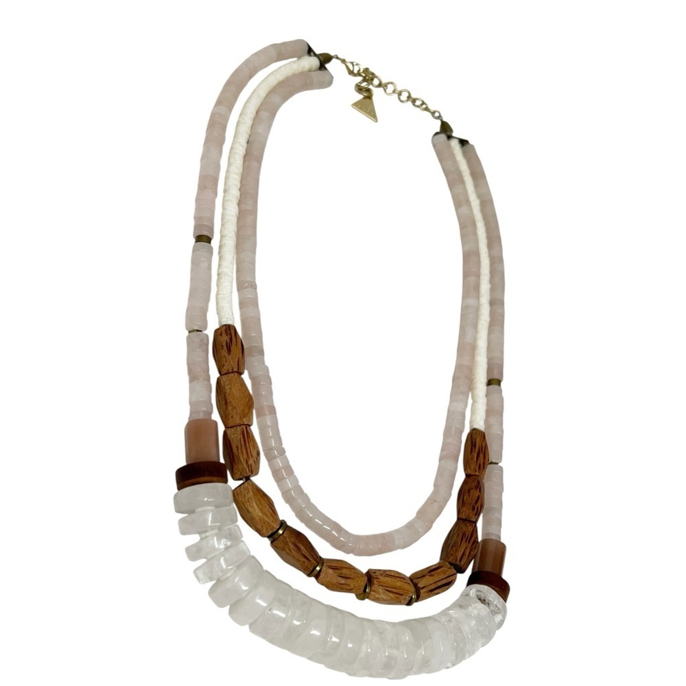 Serefina Rose & Clear Quartz Bohemian-Style, Multi-Strand Statement Necklace - Picture 6 of 9